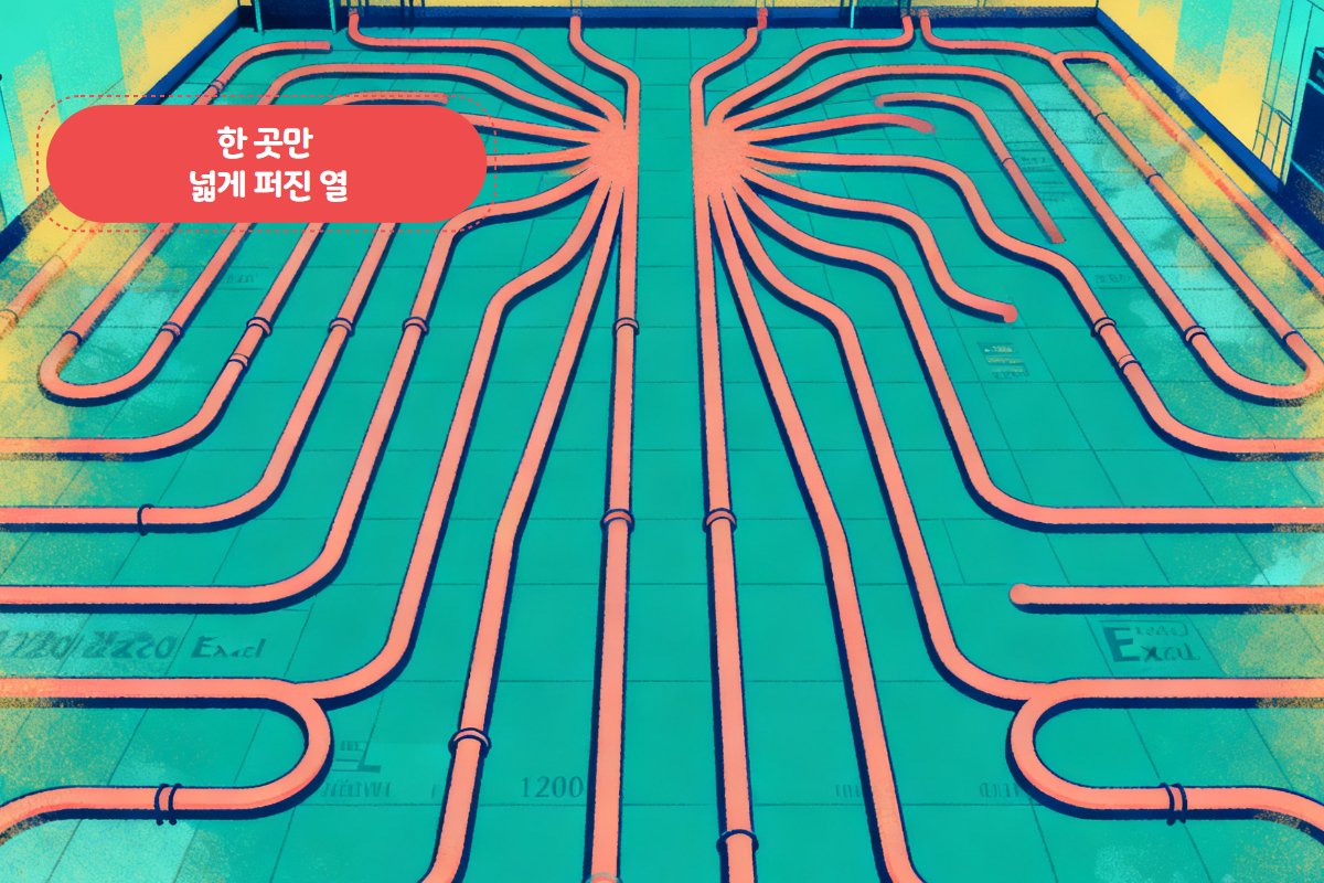 적외선 카메라 — 바닥 따뜻한 구간 표시