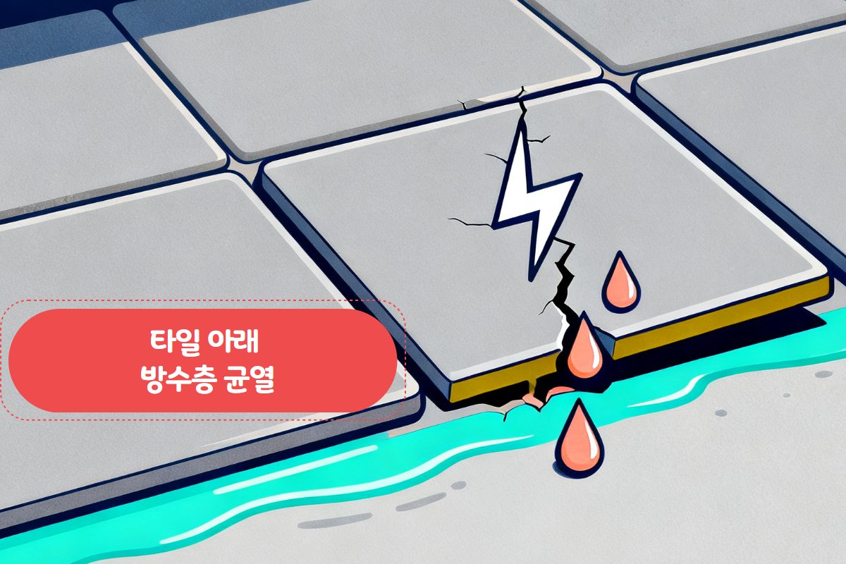 윗집 욕실 코너 실리콘 노후 — 손가락으로 들춘 클로즈업